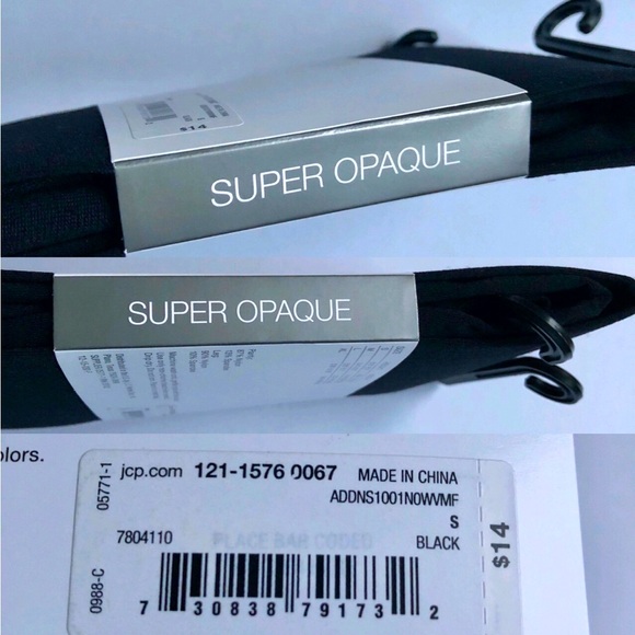 NEW MIXIT SUPER OPAQUE TIGHTS CONTROL TOP Hosiery Socks 1 PAIR Black Small Women - Picture 3 of 12